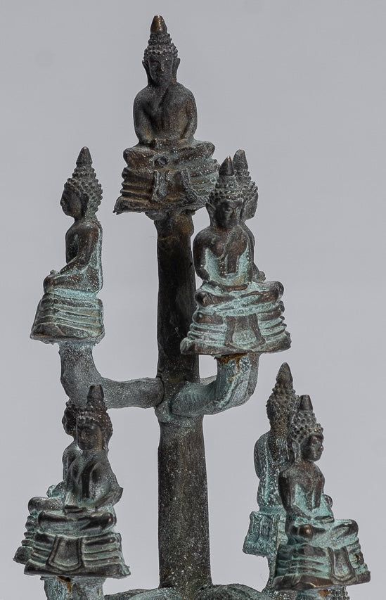Escultura de Buda - Estatuas de Buda de Buda de Meditación de Bronce Thai Tailandia de estilo tailandés - 18 cm/7 "