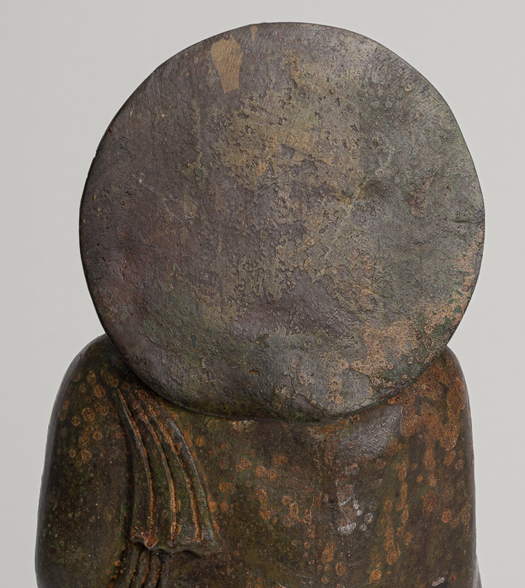 Indian Buddha Statue - Antique Gandhara Style Bronze Protection Buddha Statue - 35cm/14"