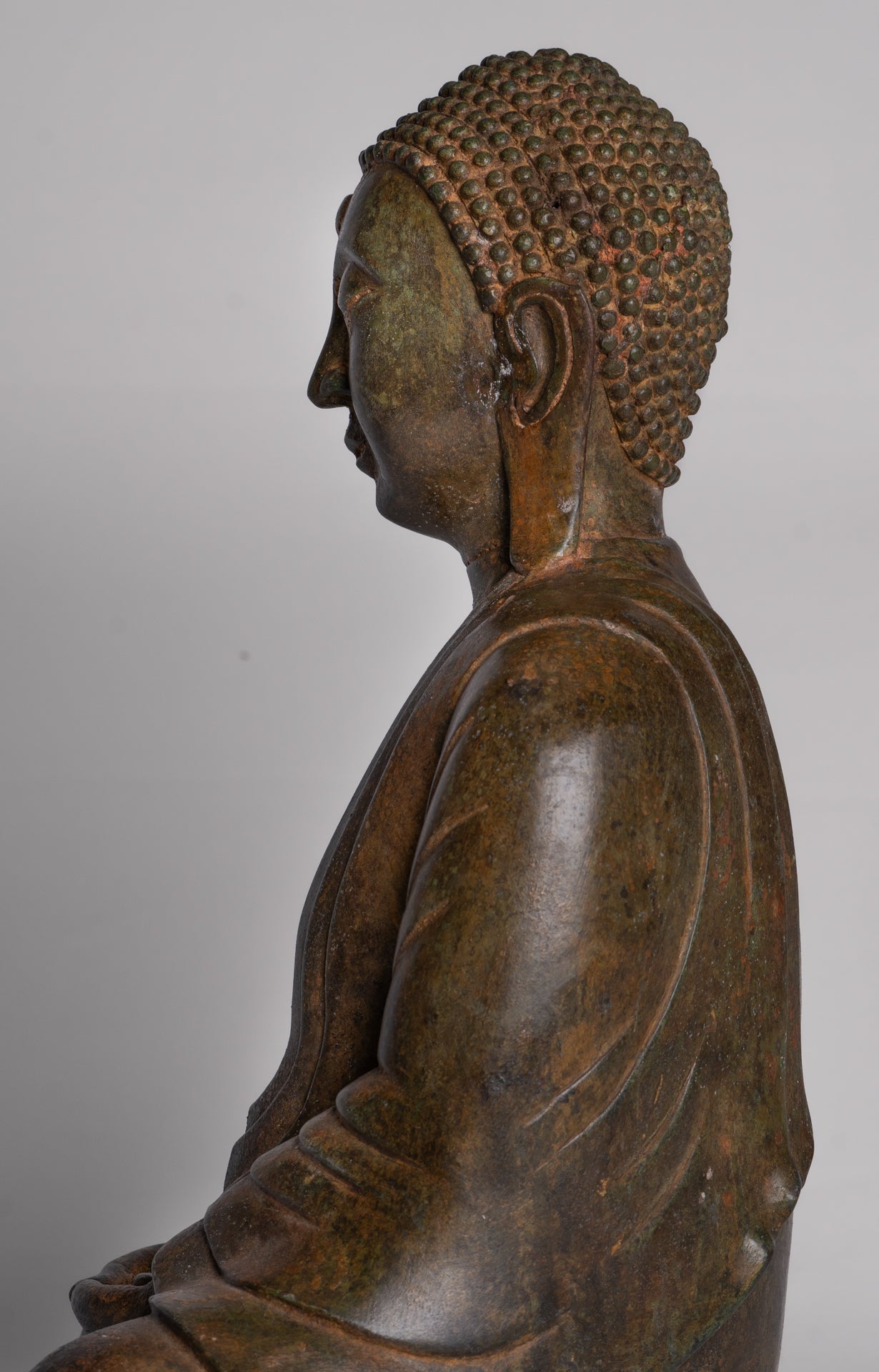 Japanese Buddha - Antique Japanese Style Bronze Seated Meditation Amitabha Buddha Statue - 36cm/14"