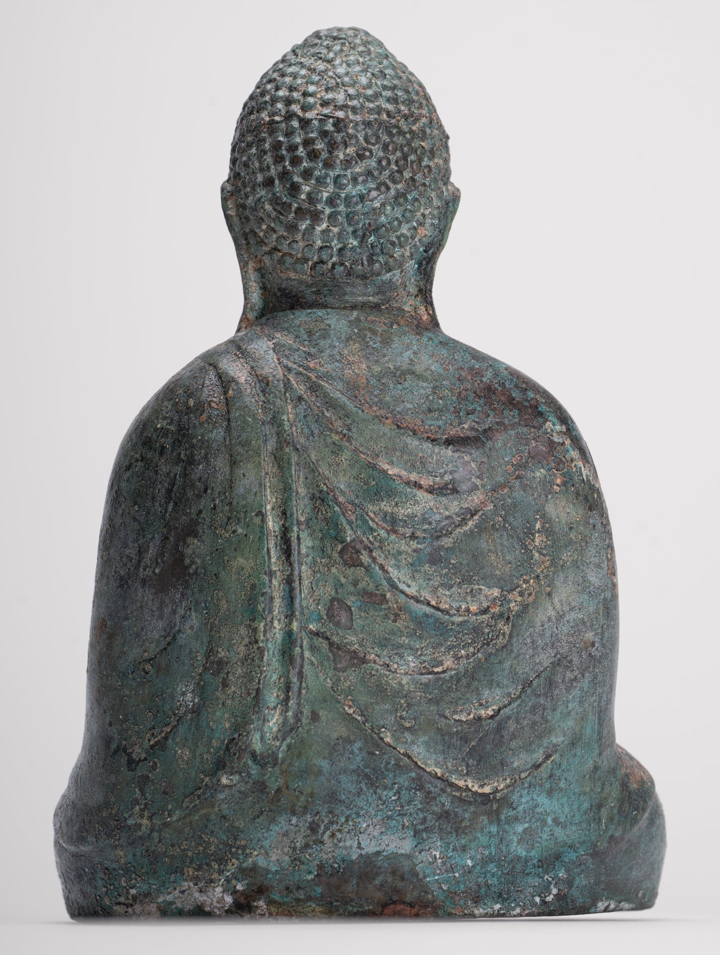 Japanese Buddha - Antique Japanese Style Bronze Seated Meditation Amitabha Buddha Statue - 18cm/7"