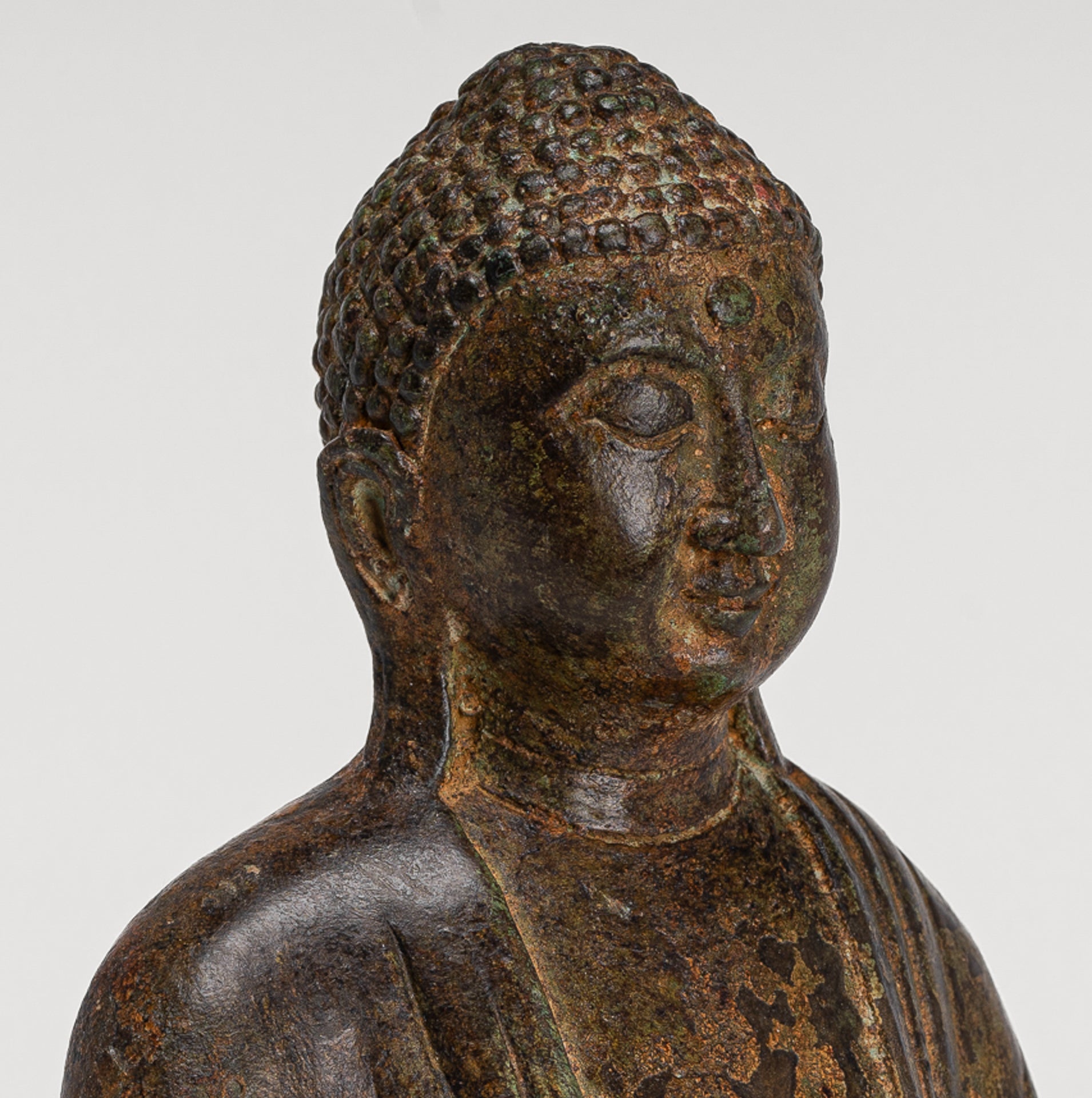 Japanese Buddha - Antique Japanese Style Bronze Seated Meditation Amitabha Buddha Statue - 18cm/7" (Copy)
