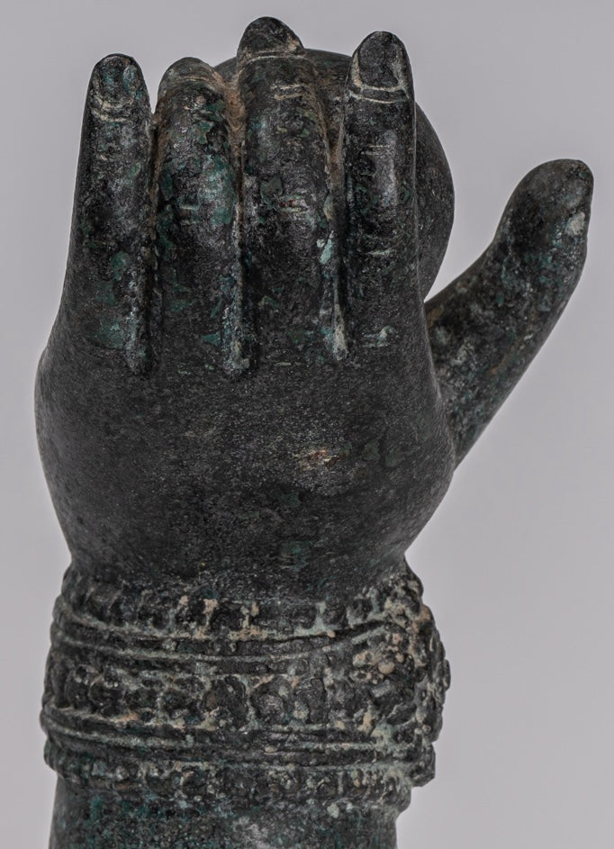 Antiguo montado en el estilo jemer del sudeste asiático Vishnu Hand & Pinda o Ball - 24 cm/10 "