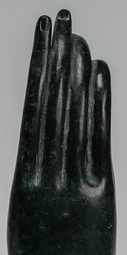 Mano de enseñanza de bronce de bronce del sudeste asiático de estilo antiguo montado - 40 cm/16 "