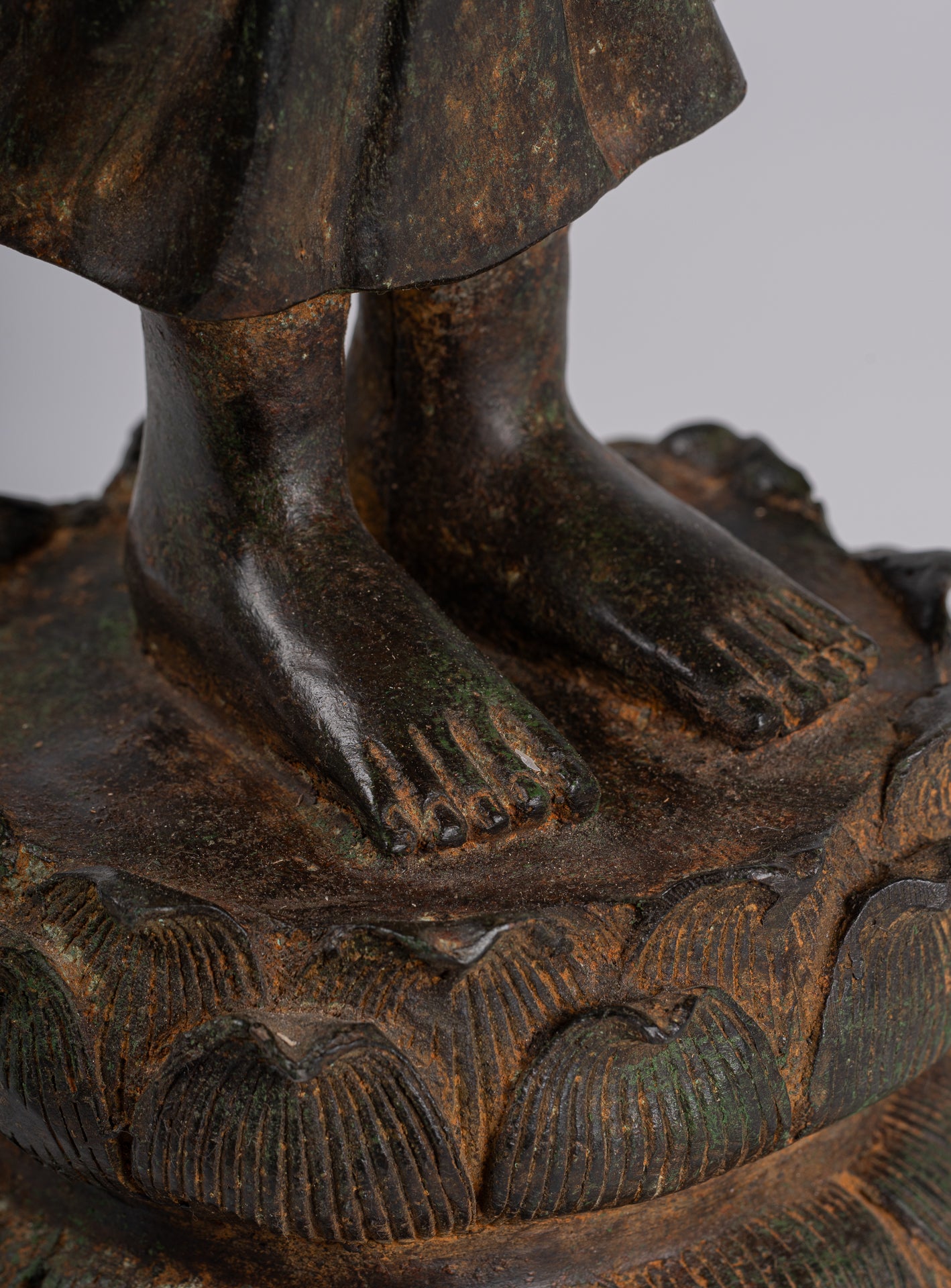 Indian Buddha Statue - Antique Gandhara Style Bronze Standing Buddha Statue - 70cm/28"