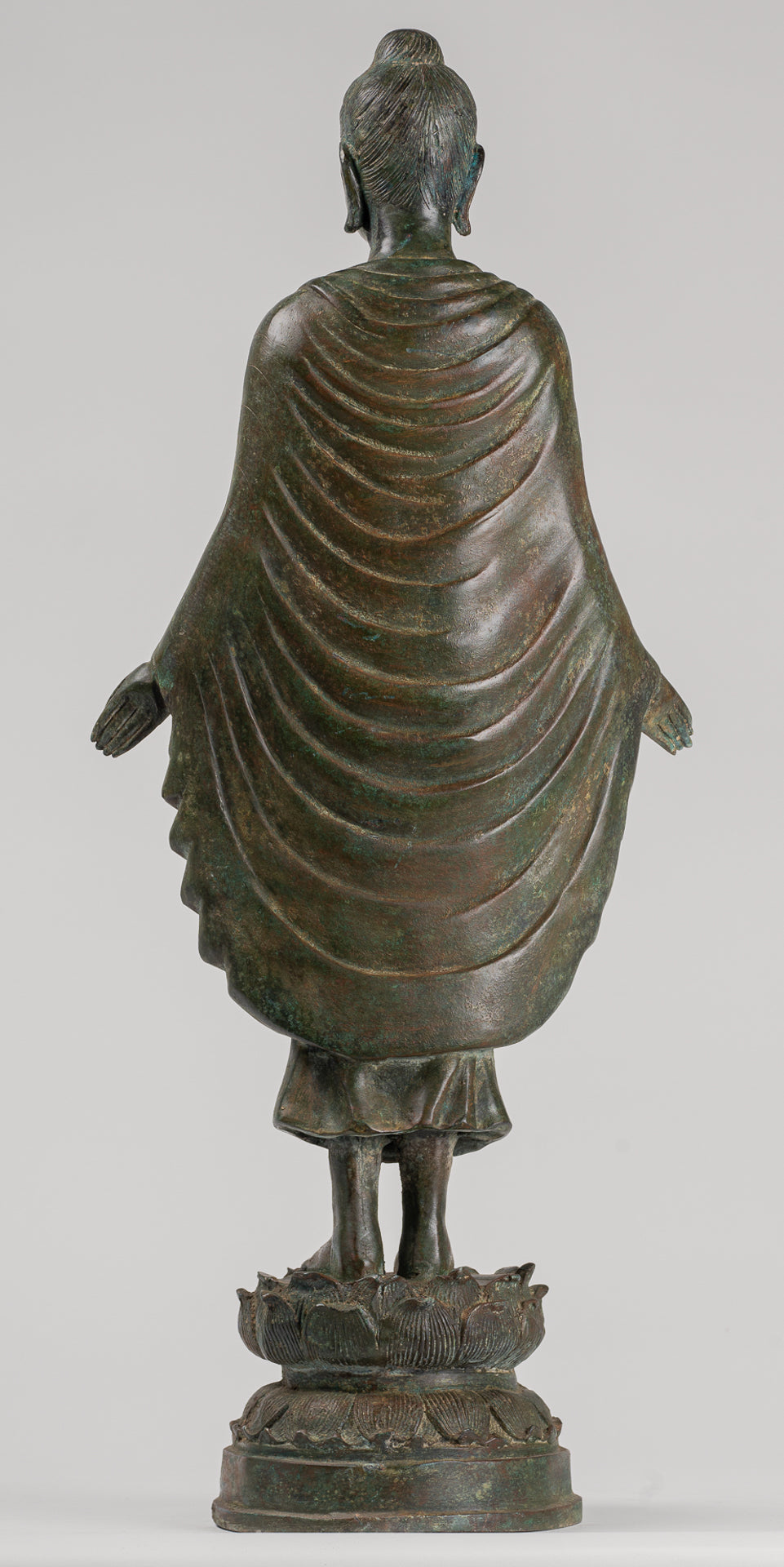 Indian Buddha Statue - Antique Gandhara Style Bronze Standing Buddha Statue - 70cm/28"
