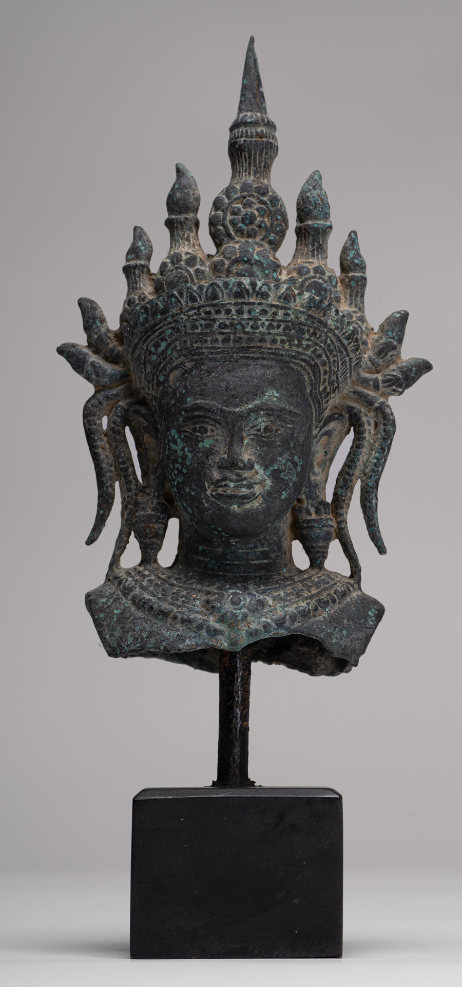Apsara Statue - Antique Khmer Style Bronze Angkor Wat Apsara or Angel Statue - 29cm/12"
