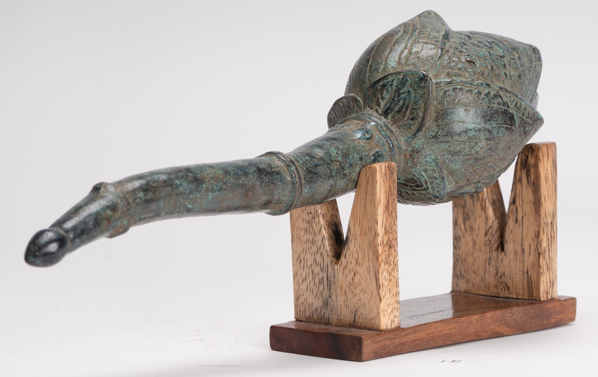 Mounted Antique Thai Style Bronze Lotus Bud - 35cm/14"