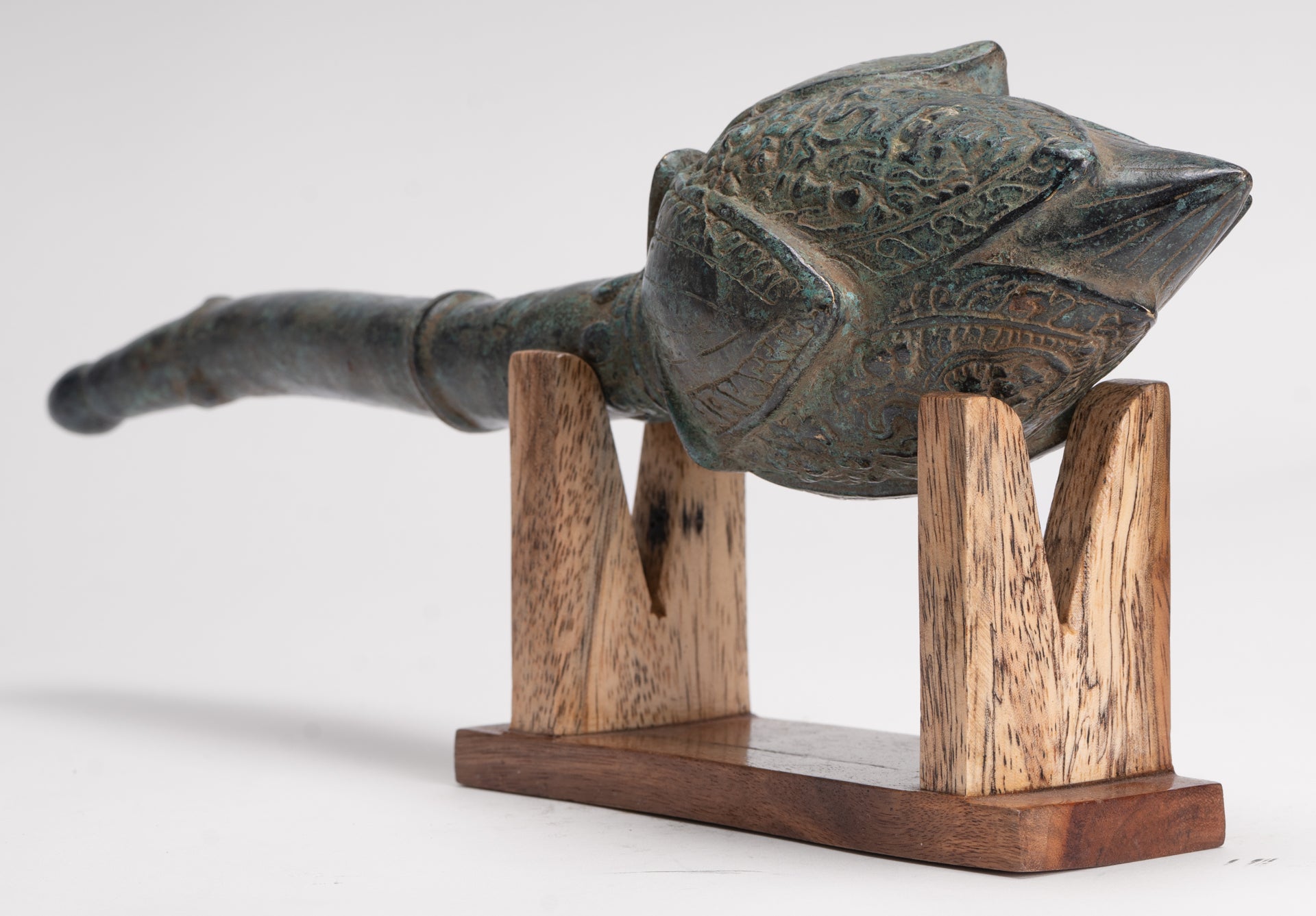 Mounted Antique Thai Style Bronze Lotus Bud - 35cm/14"