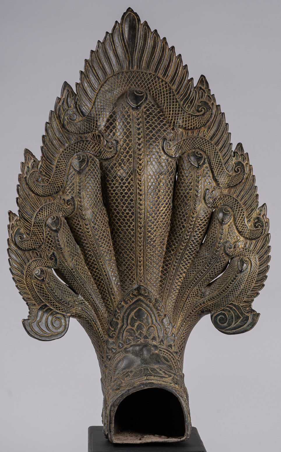 Naga Statue - Antique Khmer Style Bronze Protective Naga, Snake or Serpent Statue - 92cm/37"