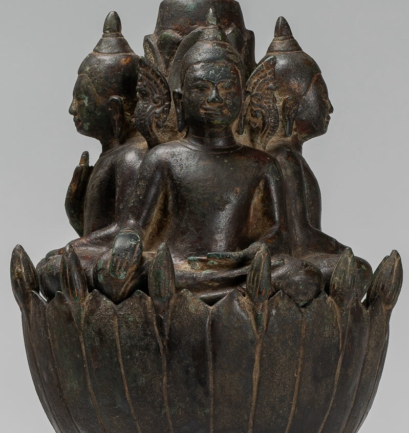 Estatua de Buda de Cuatro Casas de Estilo Jurón Antiguo Jurón - 51 cm/20 "