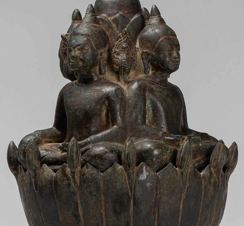 Estatua de Buda de Cuatro Casas de Estilo Jurón Antiguo Jurón - 51 cm/20 "