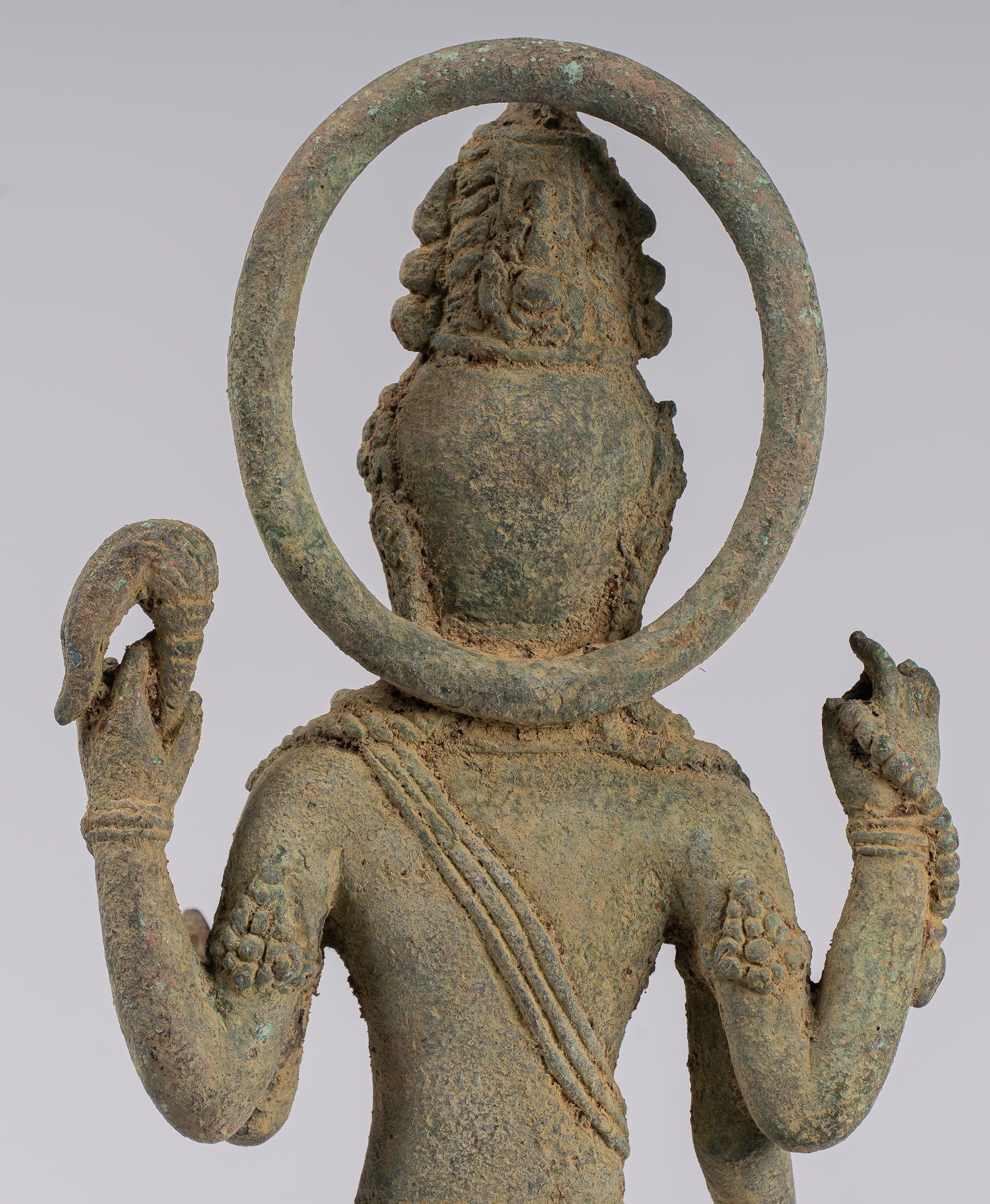 Lokeshvara - Antique Indonesian Style Majapahit Standing Bronze Lokeshvara Statue - 39cm/16"