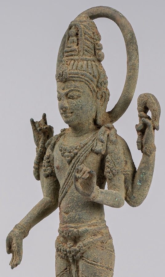 Lokeshvara - Antique Indonesian Style Majapahit Standing Bronze Lokeshvara Statue - 39cm/16"
