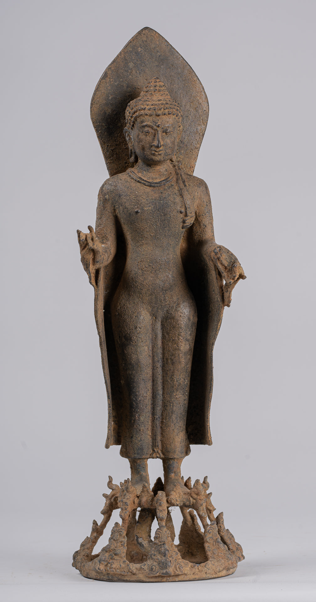 Buddha Statue - Antique Indonesian Style Bronze Javanese Teaching Buddha - 45cm/18"