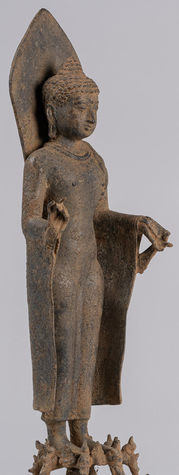 Buddha Statue - Antique Indonesian Style Bronze Javanese Teaching Buddha - 45cm/18"