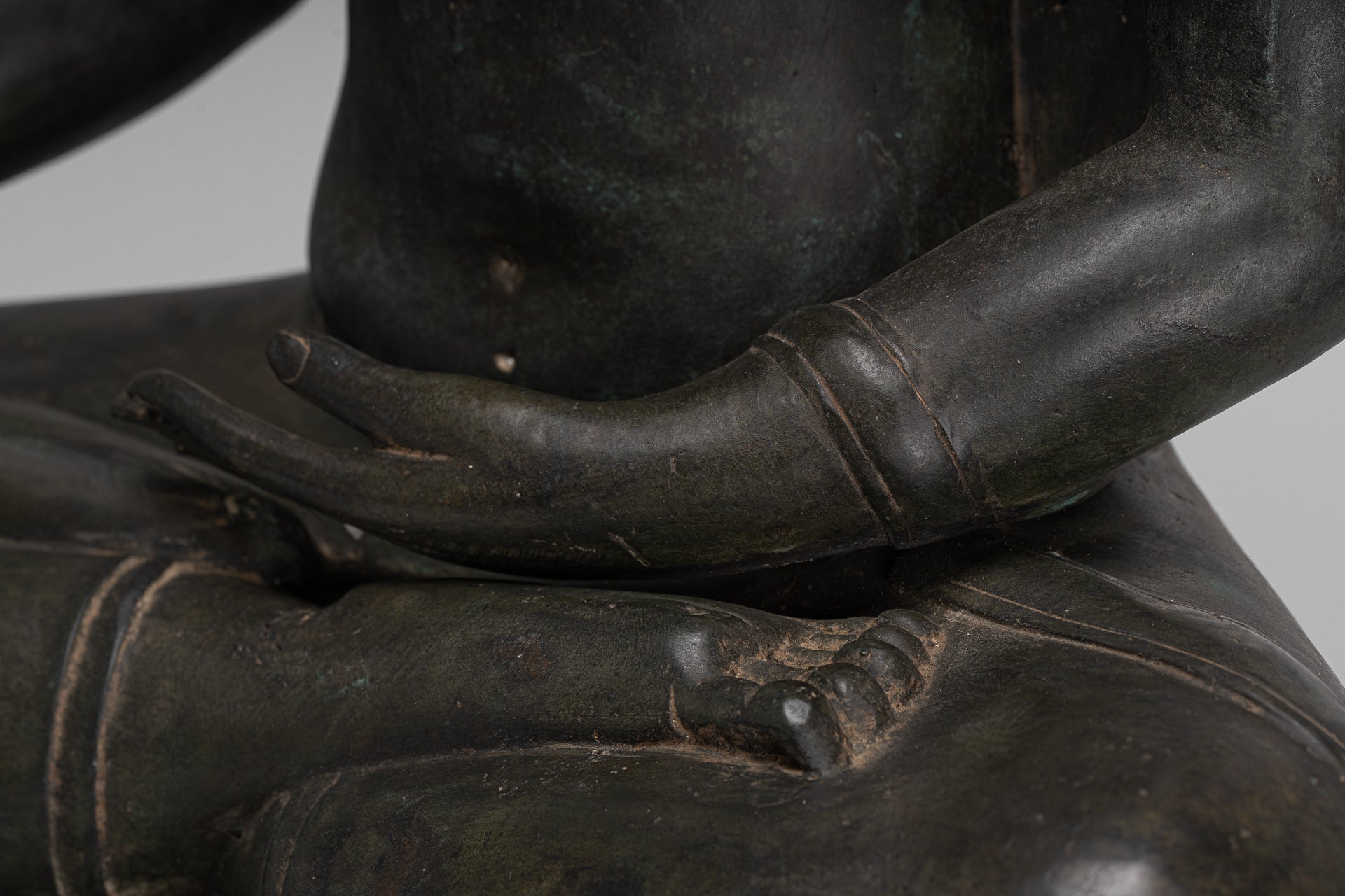 Large Buddha Statue - Antique Thai Style Bronze Chiang Saen Enlightenment Buddha Statue - 80cm/32"