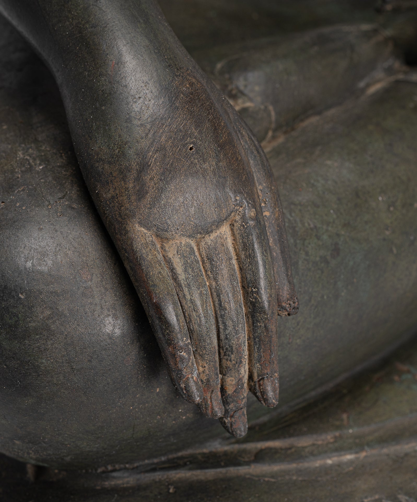 Large Buddha Statue - Antique Thai Style Bronze Chiang Saen Enlightenment Buddha Statue - 80cm/32"