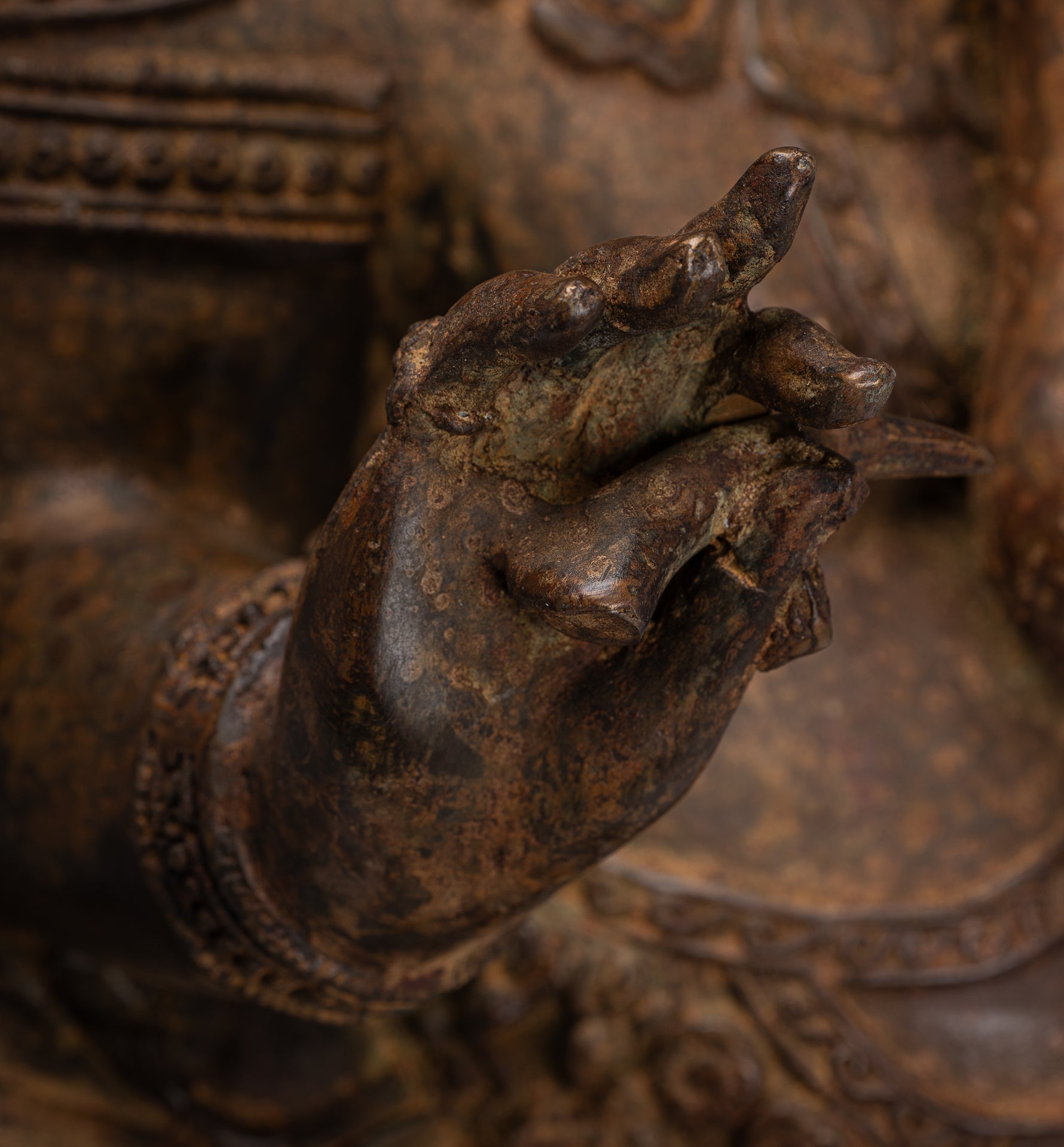 Large Ganesha Statue - Antique Thai Style Bronze Dancing Ganesh Statue - 85cm/34"