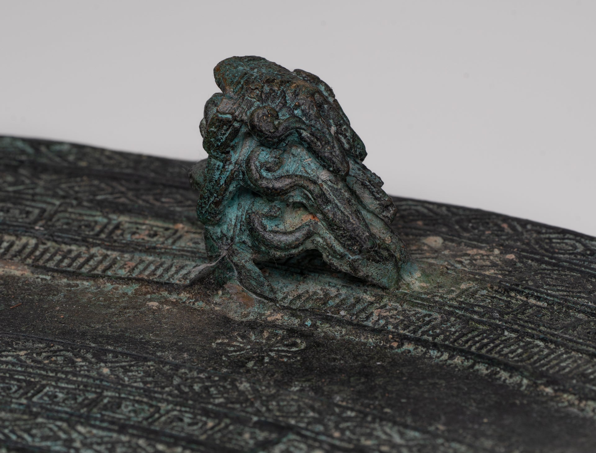 Vietnamese Rain Drum - Antique Vietnamese Style Bronze Free Standing Frog Rain Drum - 43cm/17"