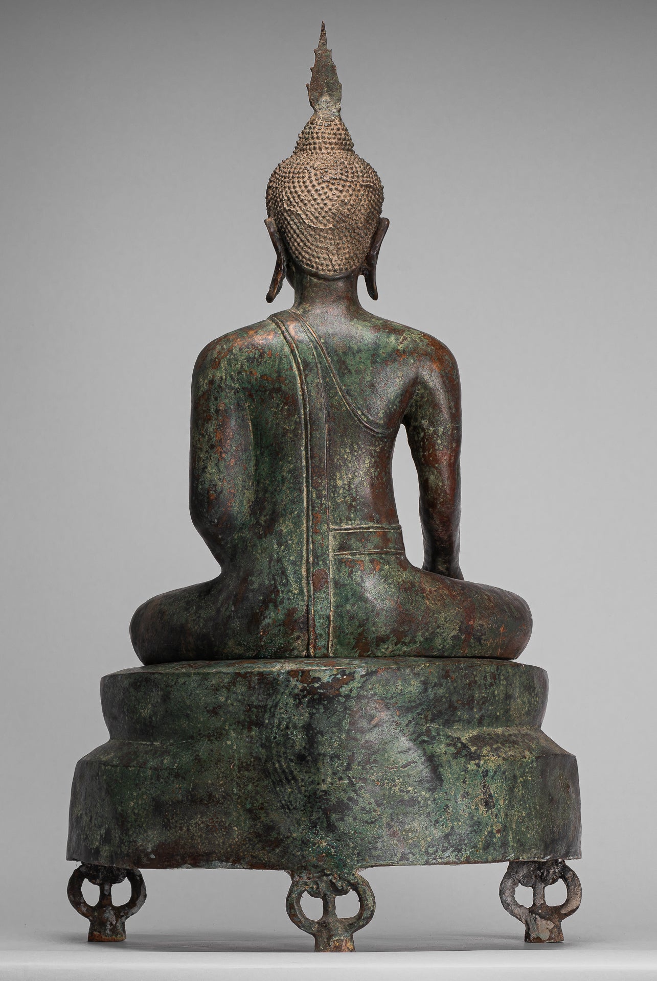 Buddha Statue - Antique U Thong Style Bronze Enlightenment Buddha Statue - 88cm/35"