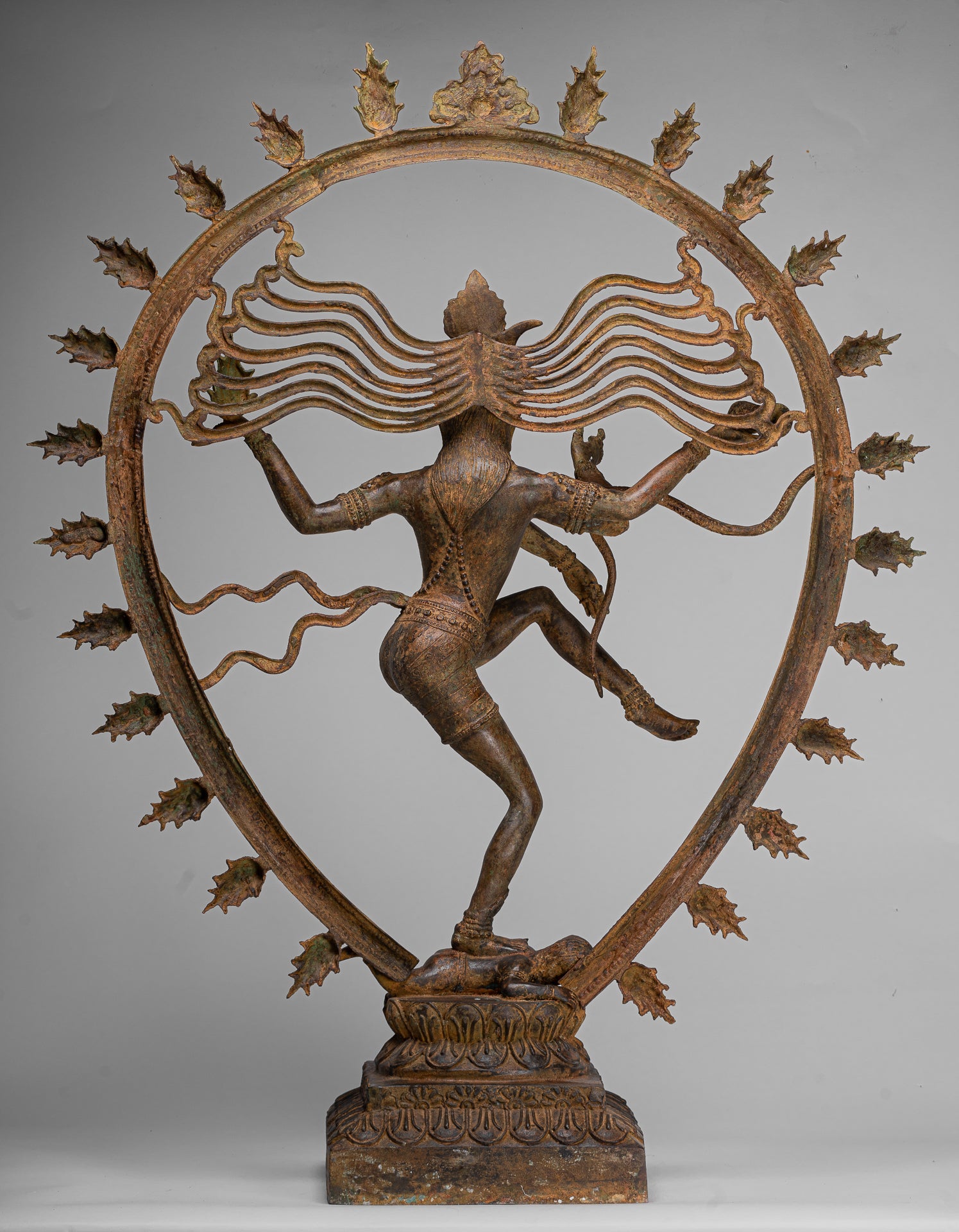 Large Shiva Statue - Antique Indian Style Bronze Dancing Shiva statue as Lord Nataraja - 109cm(44") Tall