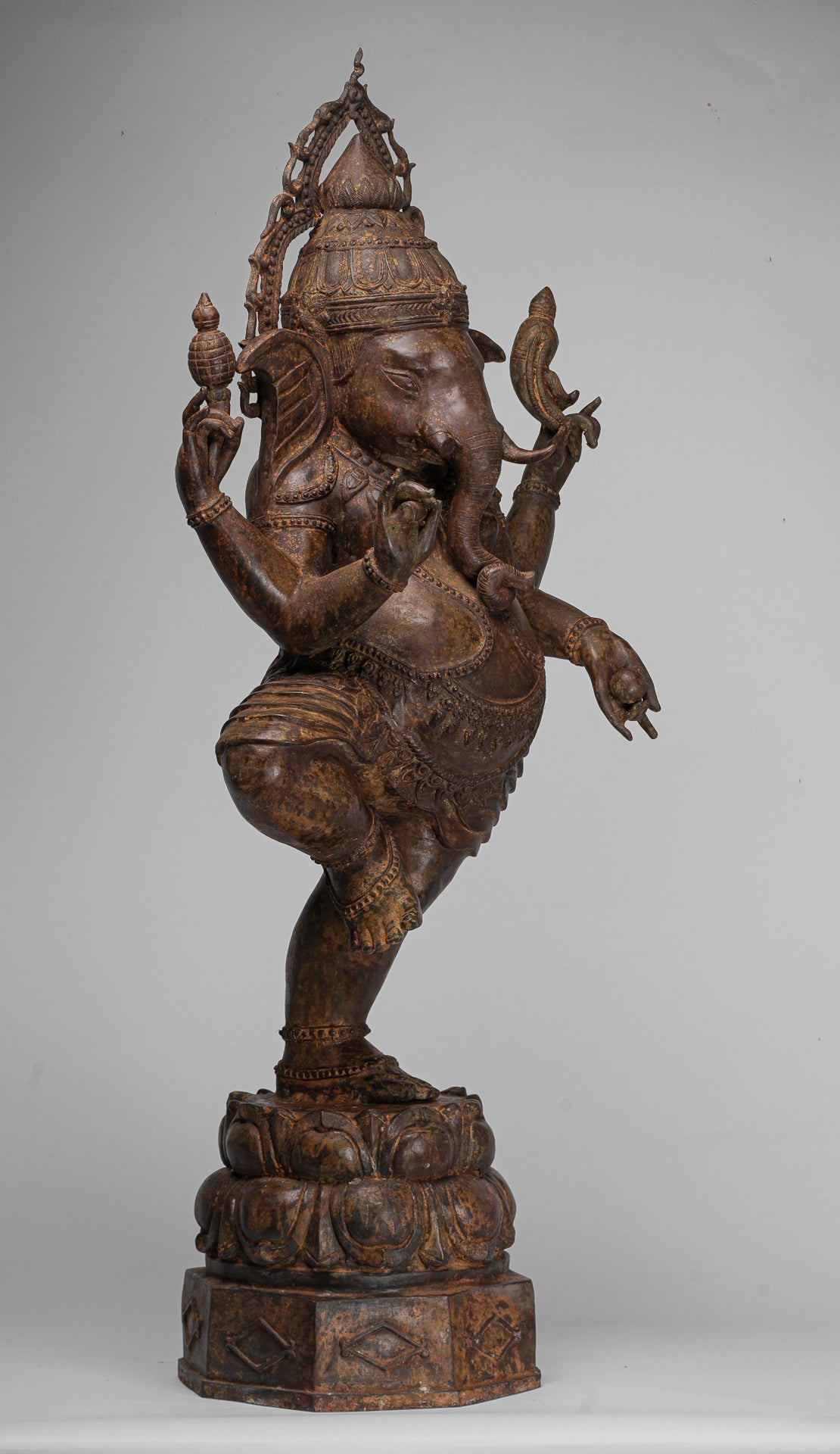 Large Ganesha Statue - Antique Thai Style Bronze Dancing Ganesh Statue - 105cm/42"