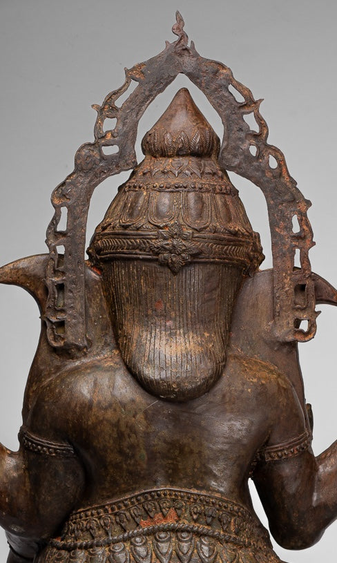 Large Ganesha Statue - Antique Thai Style Bronze Dancing Ganesh Statue - 105cm/42"