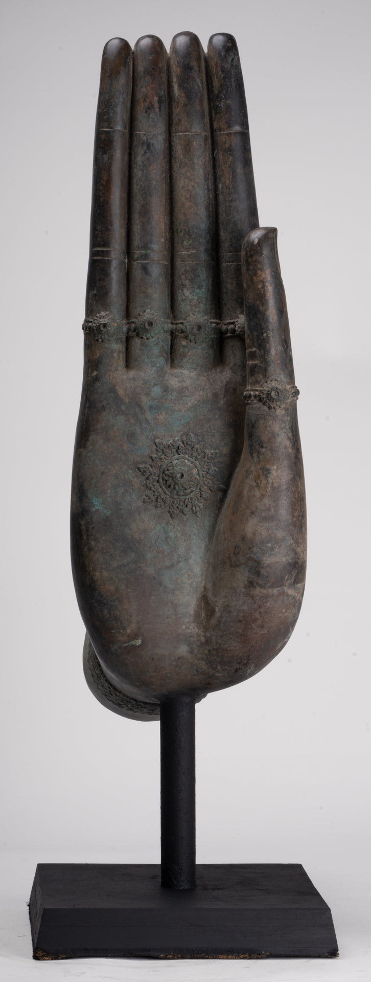Large Hand - Mounted Antique Thai Style Southeast Asia Bronze Thai Protection Hand - 77cm/31"