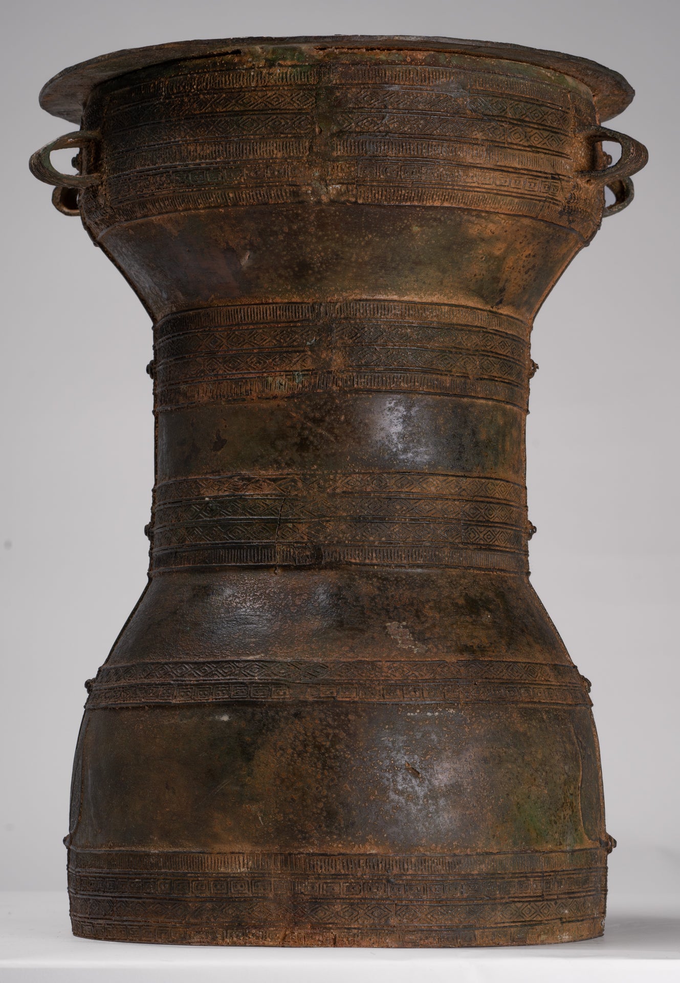 Vietnamese Rain Drum - Antique Vietnamese Style Bronze Free Standing Rain Drum - 47cm/19"