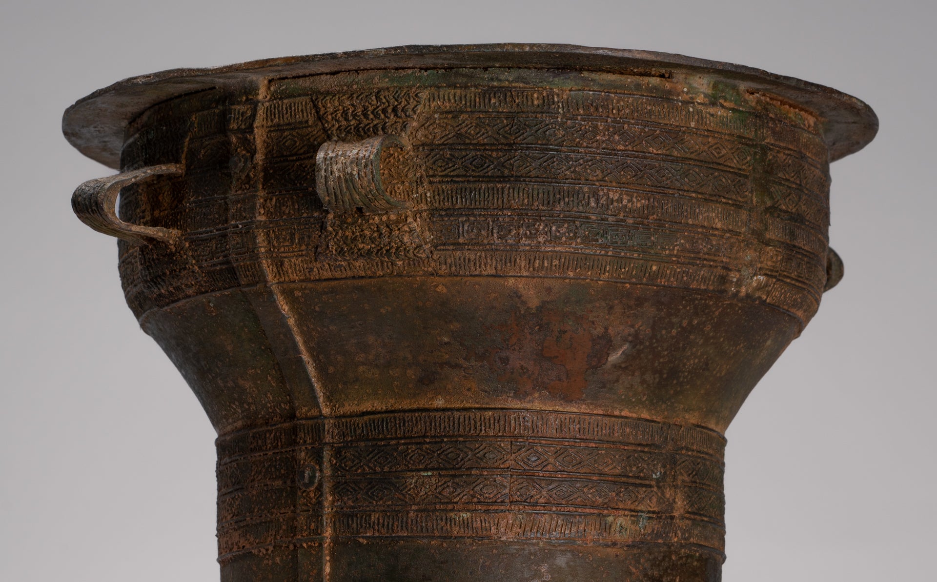 Vietnamese Rain Drum - Antique Vietnamese Style Bronze Free Standing Rain Drum - 47cm/19"