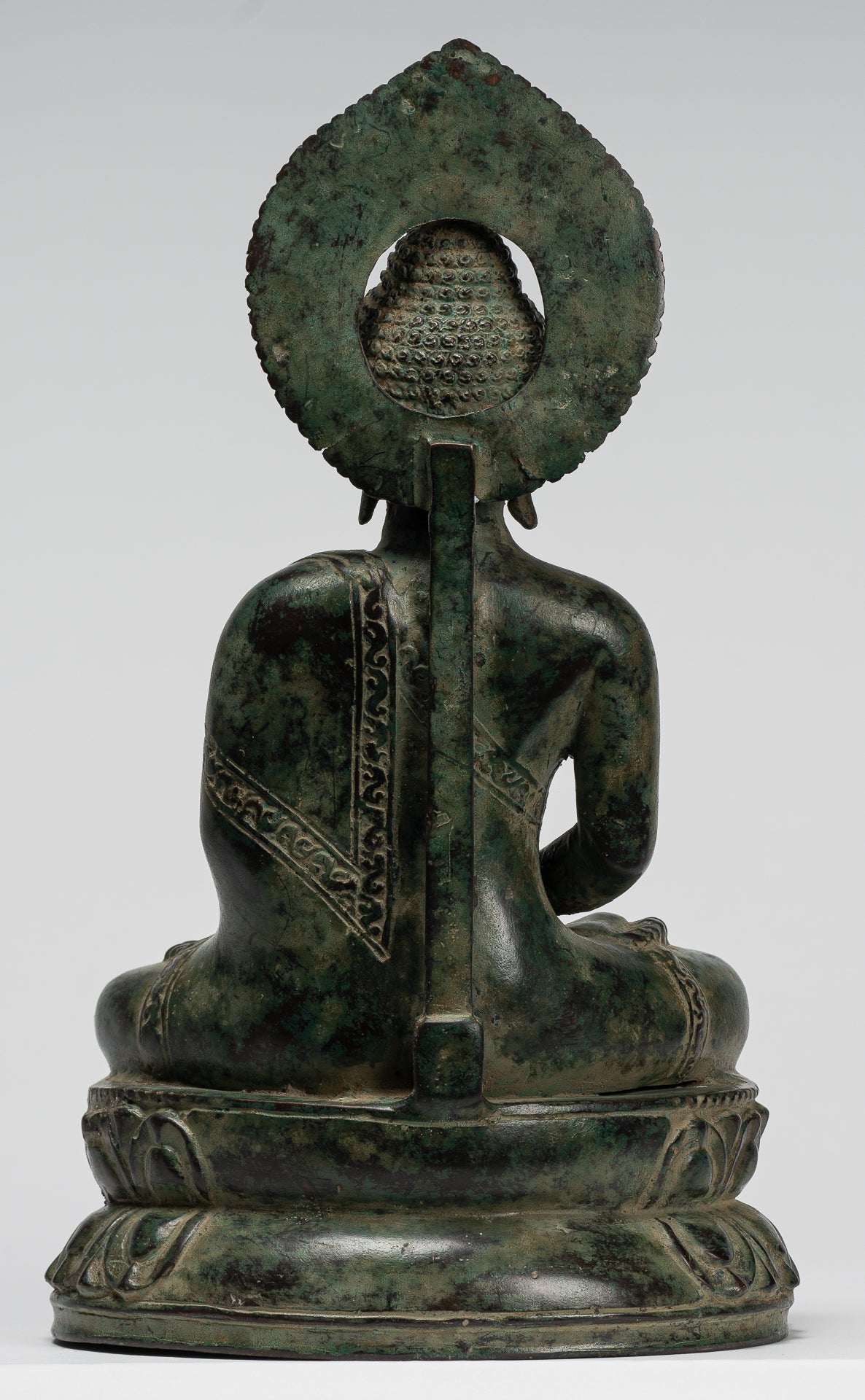 Buddha Statue - Antique Indonesian Style Bronze Javanese Amitabha Buddha Statue - 30cm/12"