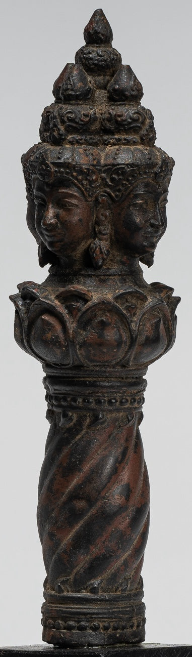 Vajrapāṇi Statue - Antique Khmer Style Vajra or Thunderbolt Vajrapāṇi Statue - 28cm/11"