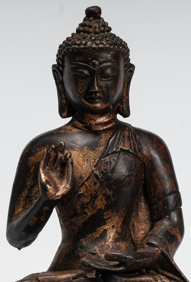 Statue de Bouddha – Statue de Bouddha d'enseignement assis en or de style chinois antique – 20 cm.