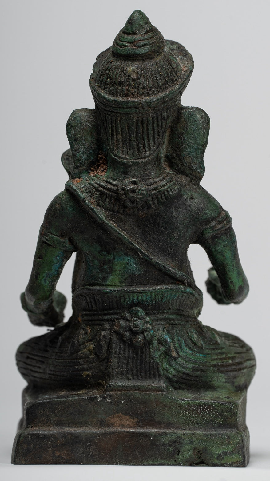 Ganesha Statue - Antique Thai Style Bronze Seated Ganesha Statue - 15cm/6"