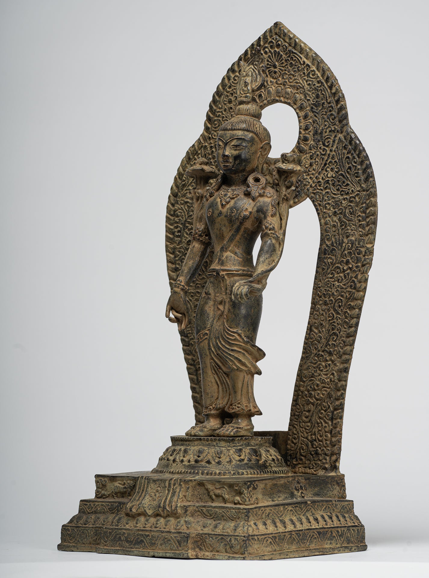 Bodhisattva Statue -Antique Indonesian Style Javanese Avalokiteshvara Bodhisattva Statue - 42cm/17"