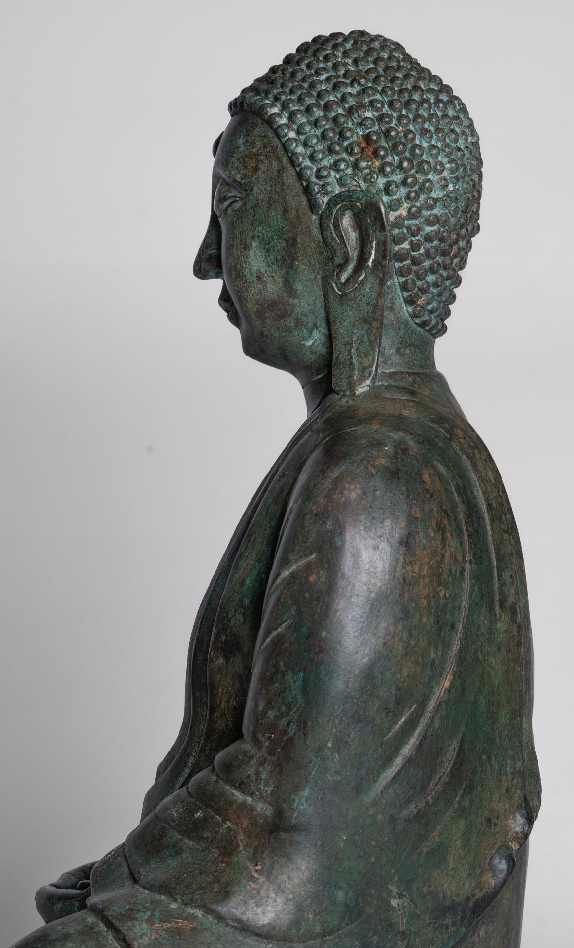 Japanese Buddha - Antique Japanese Style Bronze Seated Meditation Amitabha Buddha Statue - 38cm/15"