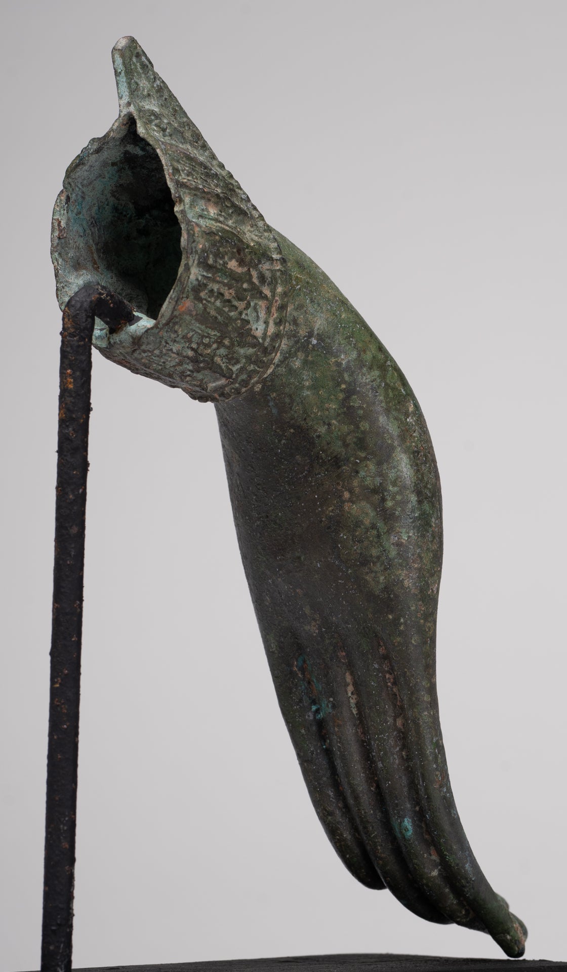 Mounted Antique Thai Style Southeast Asia Bronze Thai Teaching Hand - 25.5cm/10"