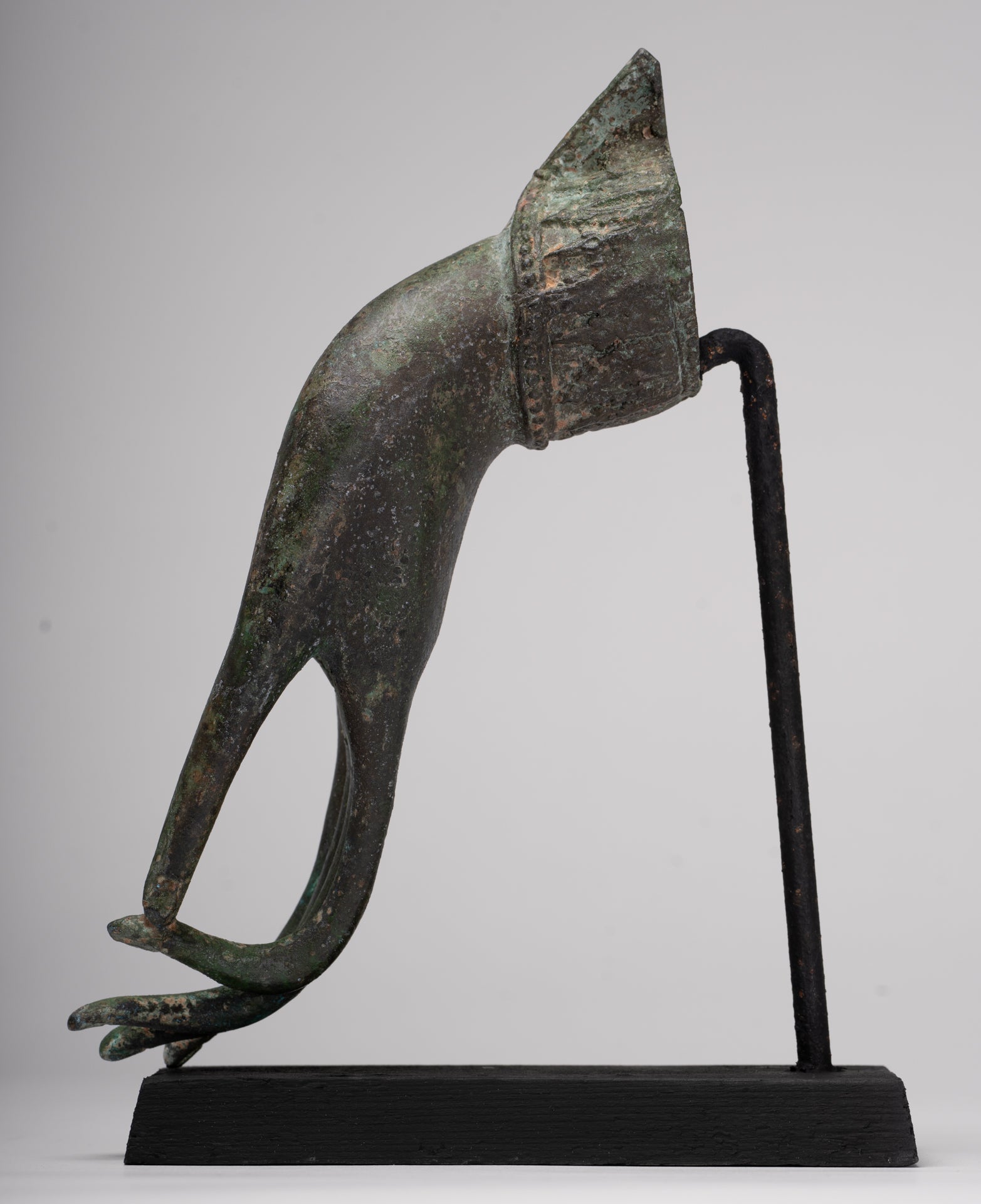 Mounted Antique Thai Style Southeast Asia Bronze Thai Teaching Hand - 25.5cm/10"
