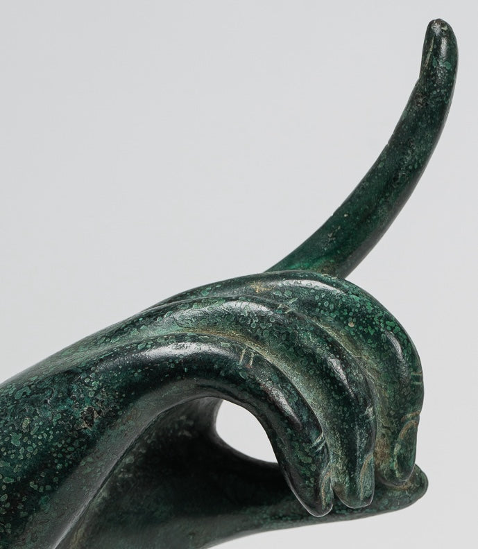 Mounted Antique Khmer Style Bronze Apsara Suchi Mudra Hand - 30cm/12"