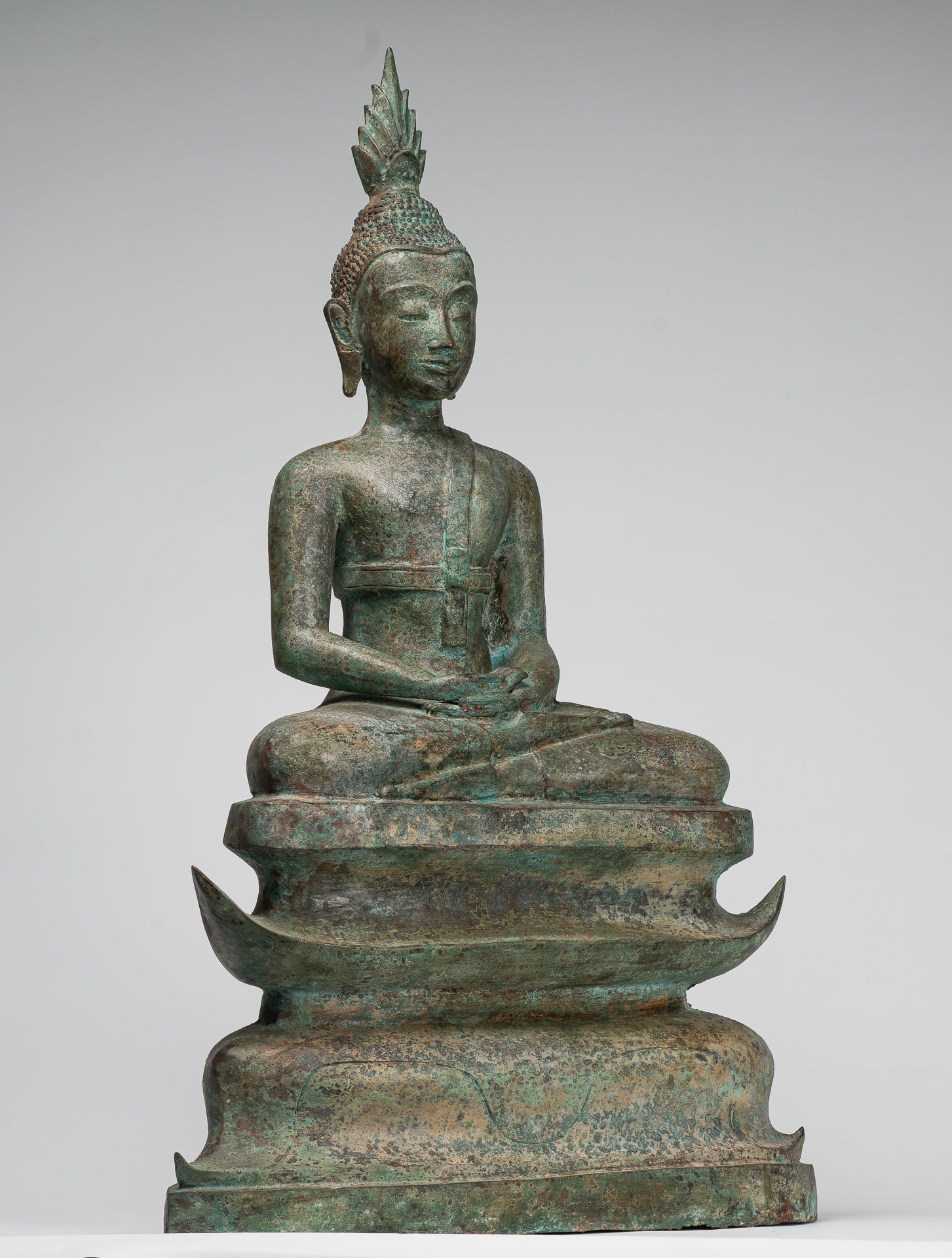 Buddha Statue - Large Antique Laos Style Meditation Buddha Statue - 71cm/28"