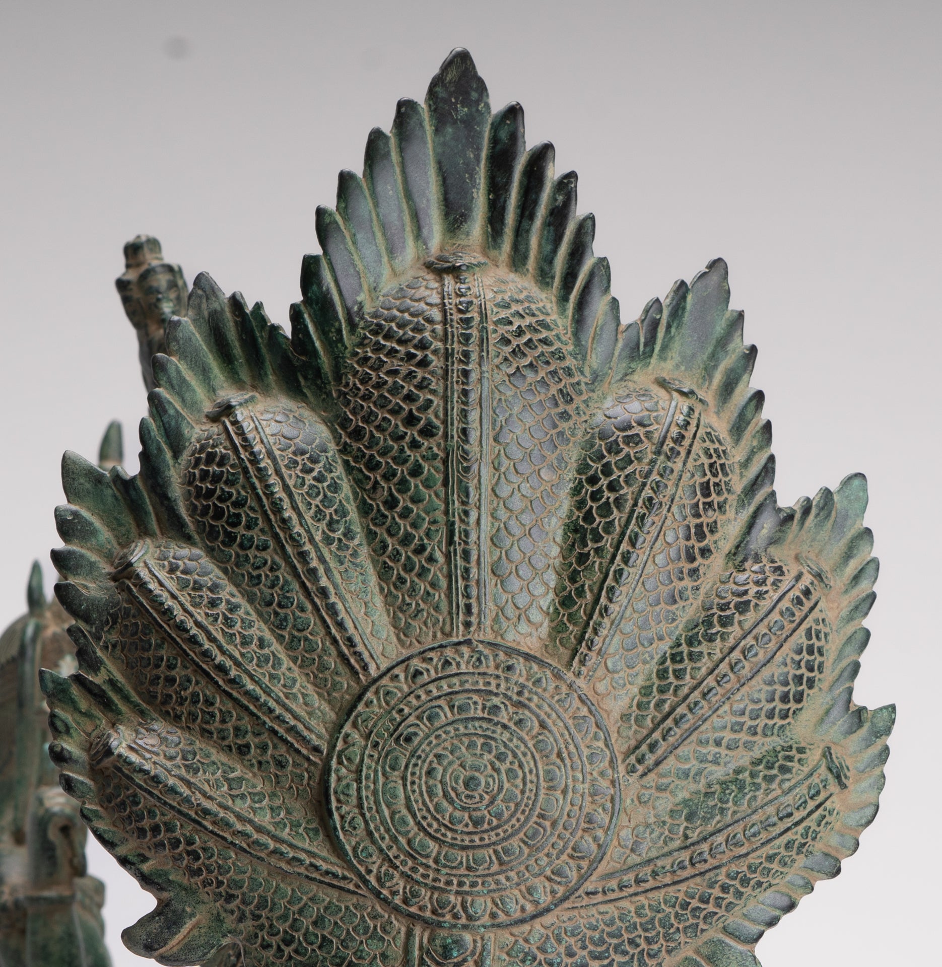 Antique Khmer Style Angkor Wat Bronze Reclining Vishnu Statue - 52cm/21" Long