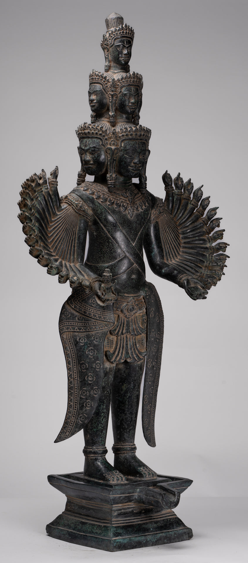 Deity Statue - Antique Khmer Style Angkor Wat Prajnaparamita Statue / Goddess - 110cm/44"