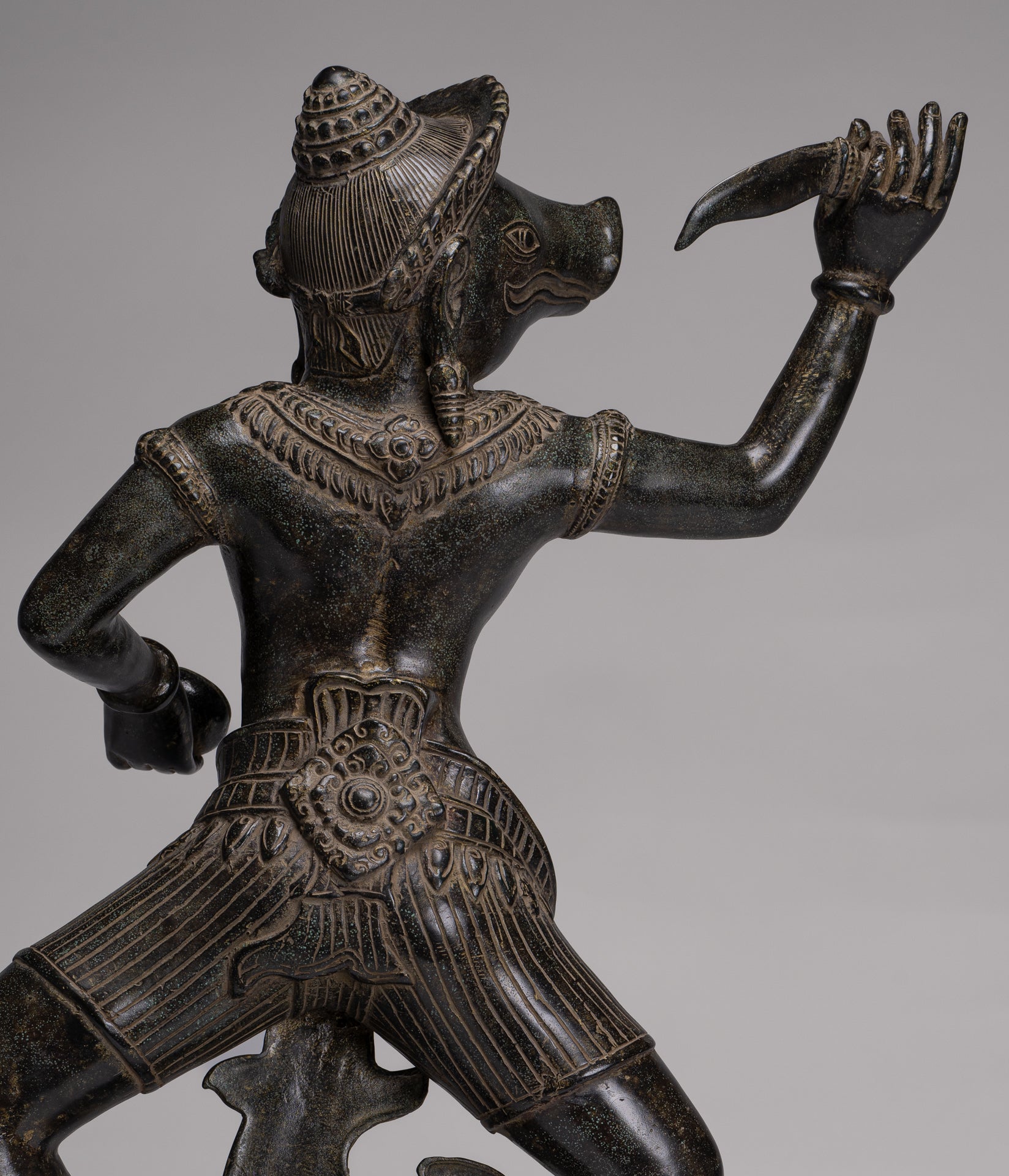 Varaha Statue - Antique Khmer Style Standing Bronze Varaha Boar Avatar of Vishnu - 62cm/25"