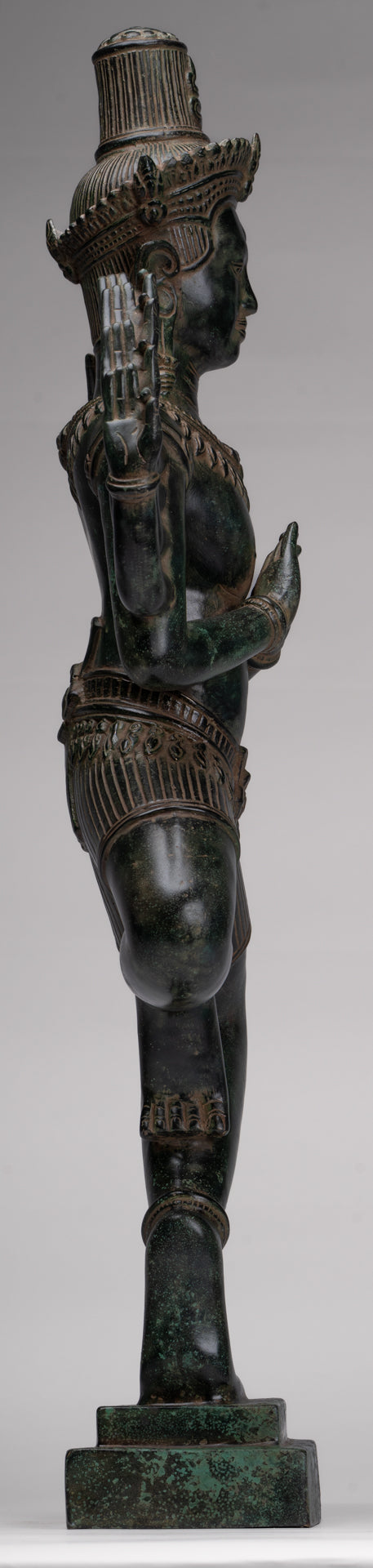 Antique Khmer Style Bronze Angkor Wat Ardhaparyanka Shiva - 10 Arms - 70cm/28"