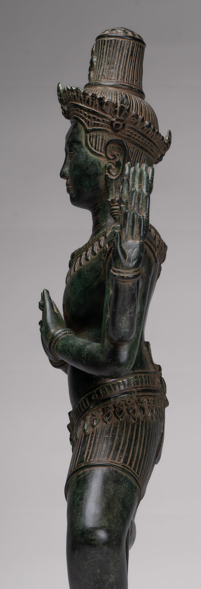 Antique Khmer Style Bronze Angkor Wat Ardhaparyanka Shiva - 10 Arms - 70cm/28"