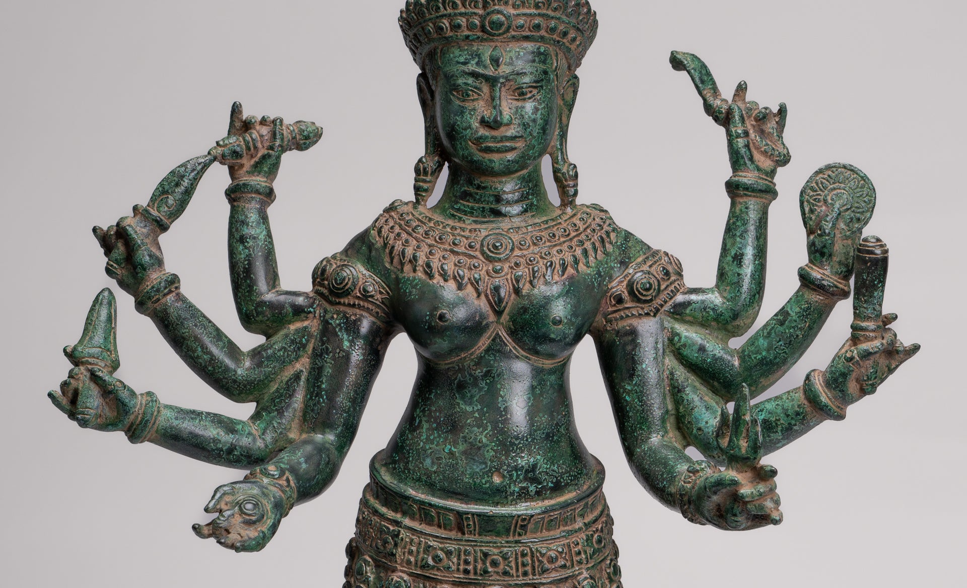 Deity Statue - Antique Khmer Style Bayon Prajnaparamita Statue / Goddess - 65cm/26"