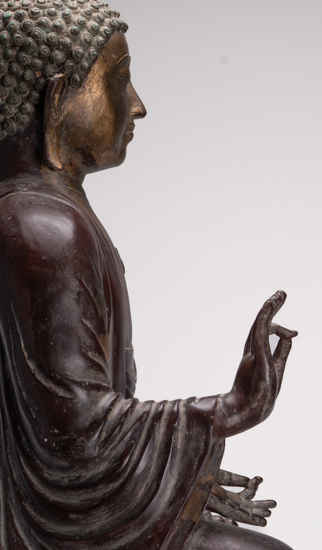 Masterpiece Buddha Statue - Antique Tibet Style Seated Teaching Buddha Statue - 88cm/35"