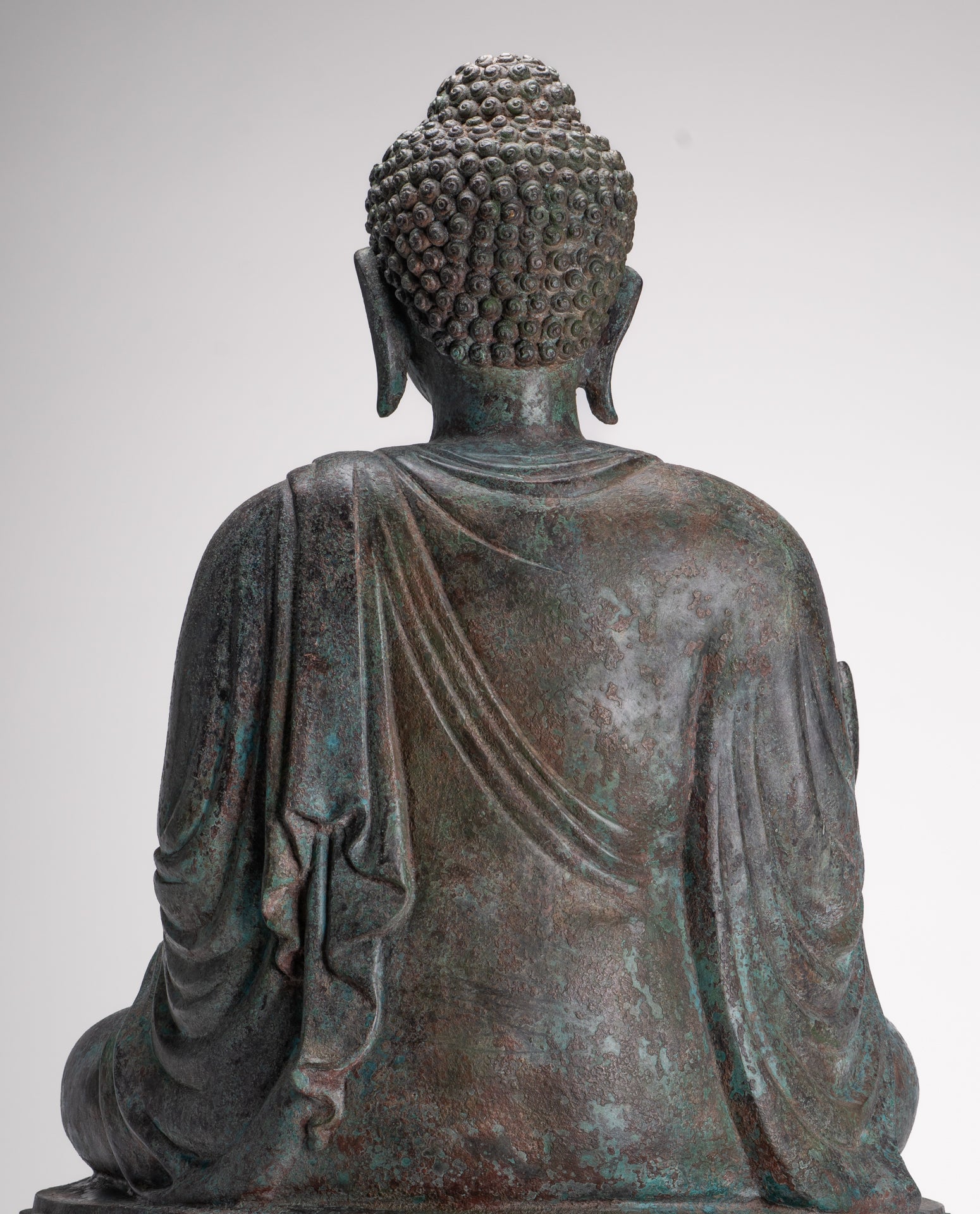 Masterpiece Antique Tibet Style Seated Teaching Buddha Statue - 88cm/35"