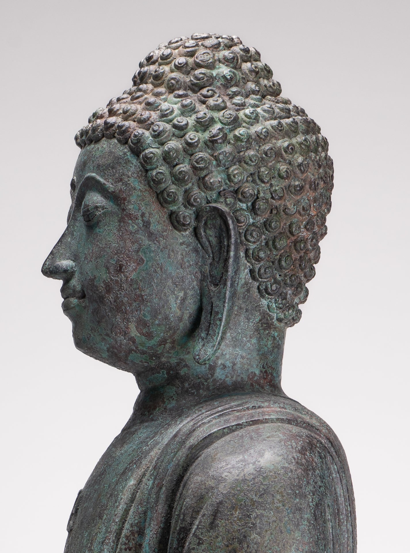 Masterpiece Antique Tibet Style Seated Teaching Buddha Statue - 88cm/35"