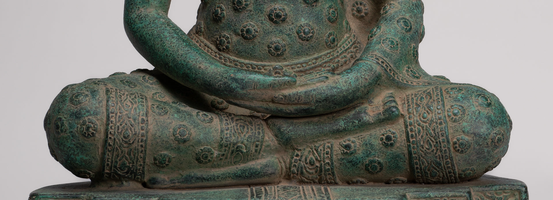 Buddha Statue - Antique Khmer Style Bronze Seated Amitabha Meditation Buddha Statue - 53cm/21"